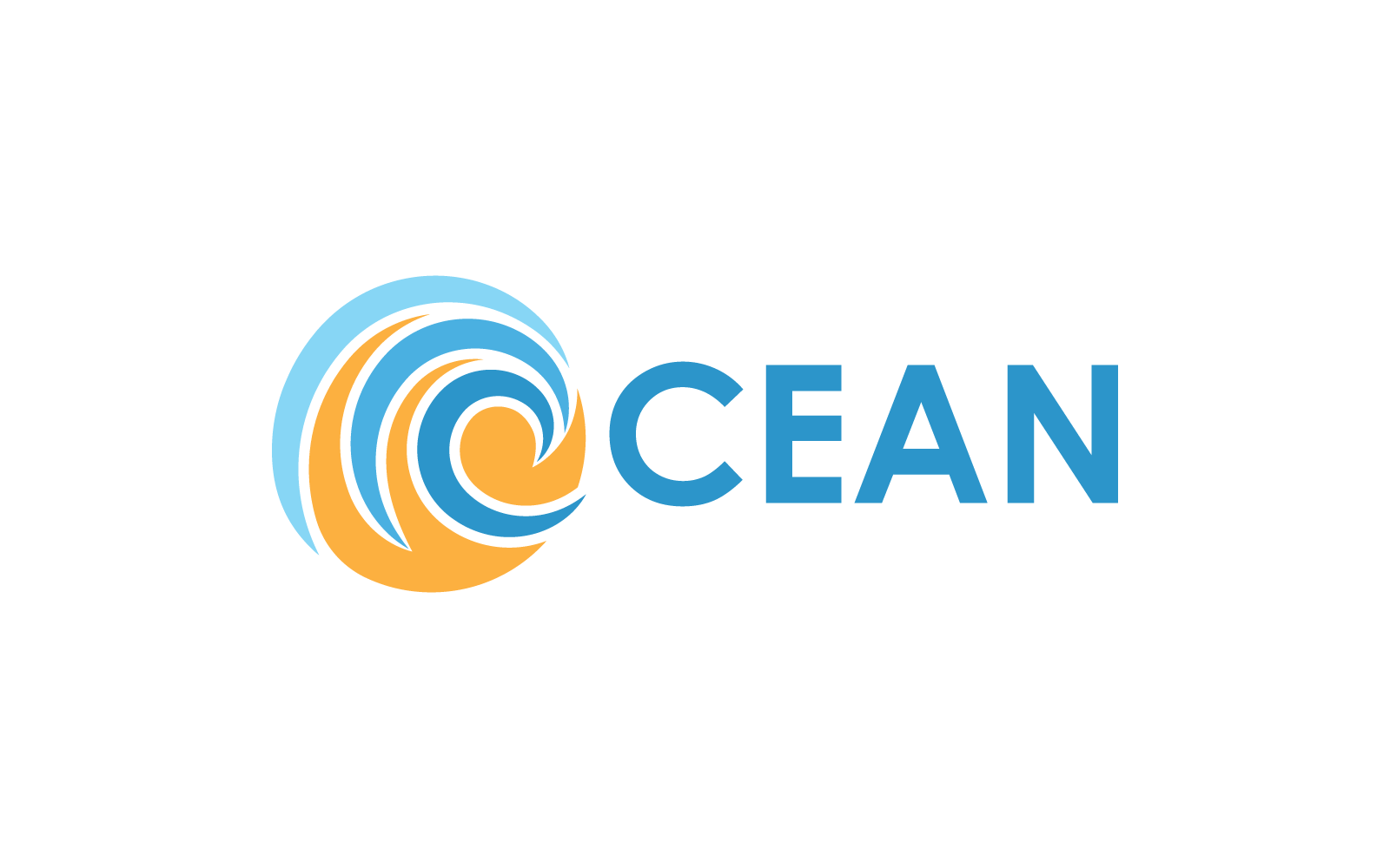 Design de logotipo de oceano de onda abstrata para modelo de negócios