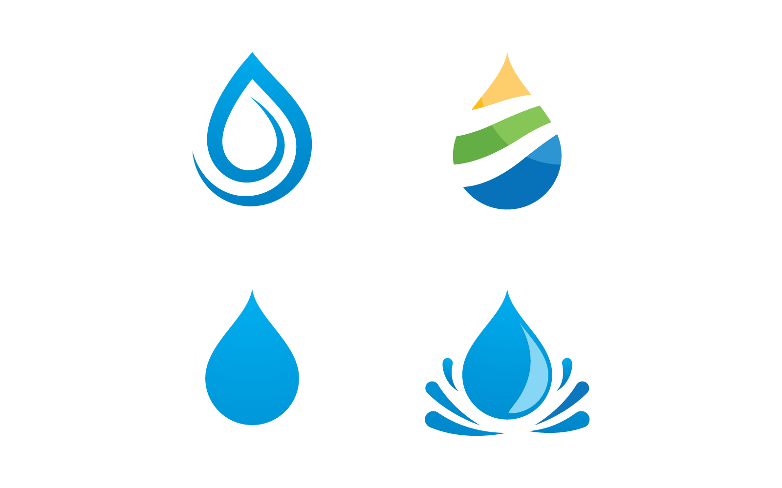 Goutte d'eau logo icône design plat vecteur