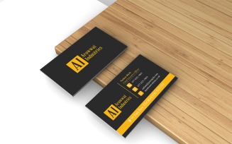 Grey & Yellow Contrast Visiting Card Template