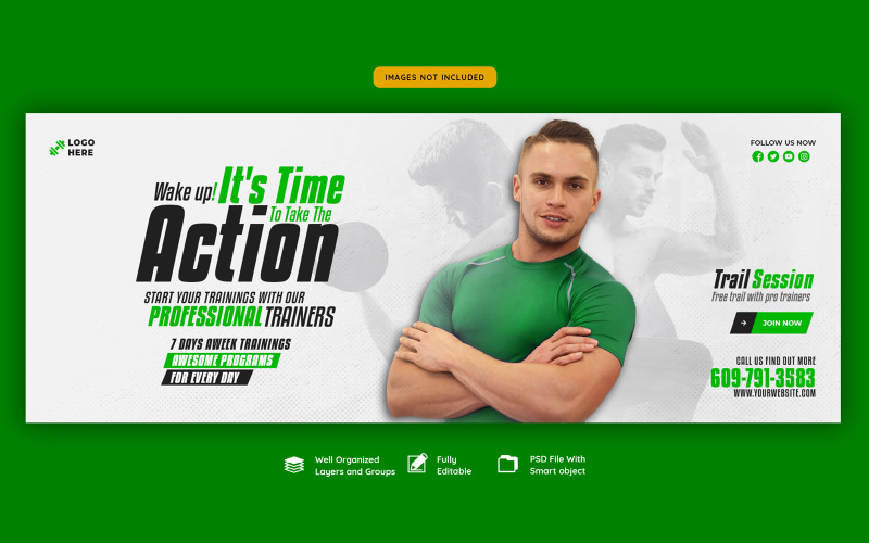 Gym And Fitness Social Media Cover Template