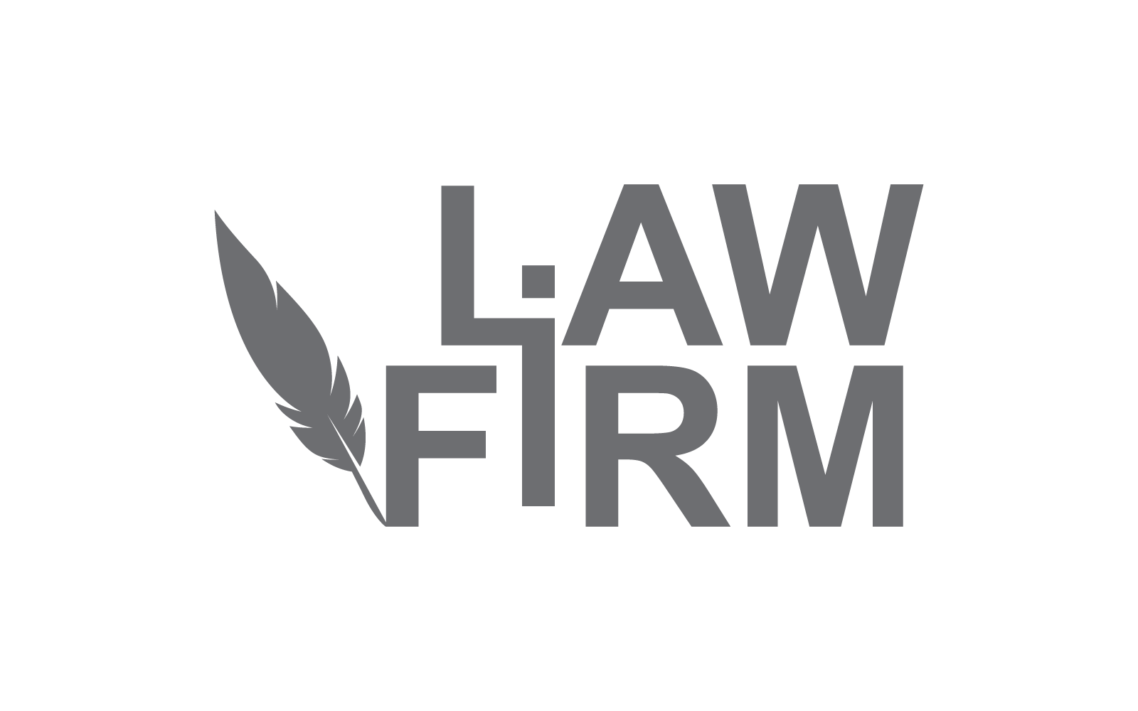 Law firm Feather illustration logo icon vector flat design template