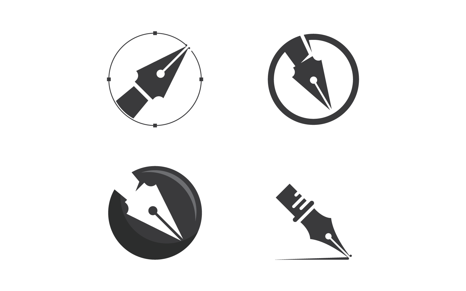 Pluma logo icono ilustración vector diseño