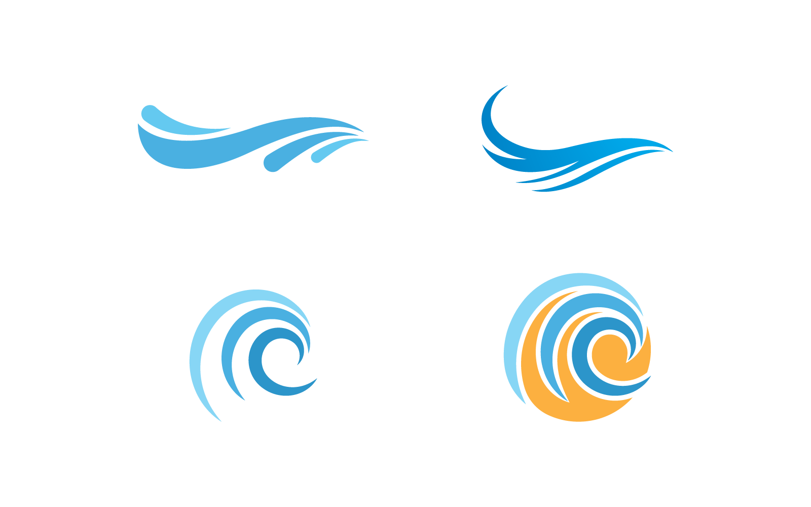 Vodní vlna logo ikonu vektor plochý design