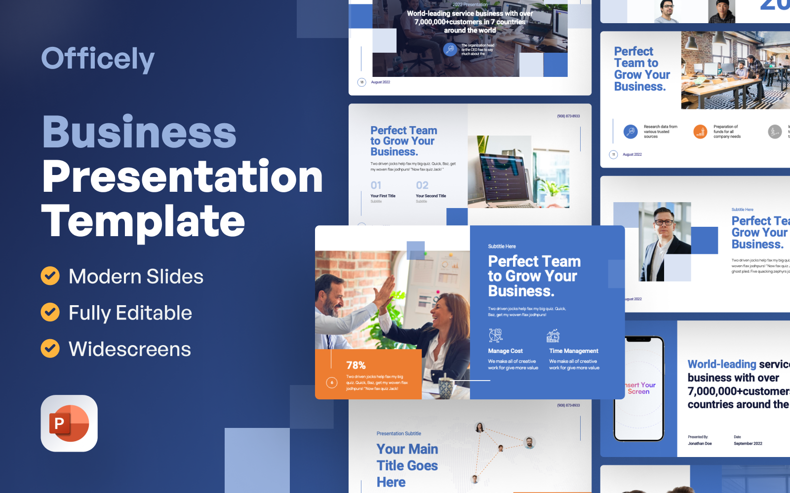 Officely Business Powerpoint Presentation Template For 9