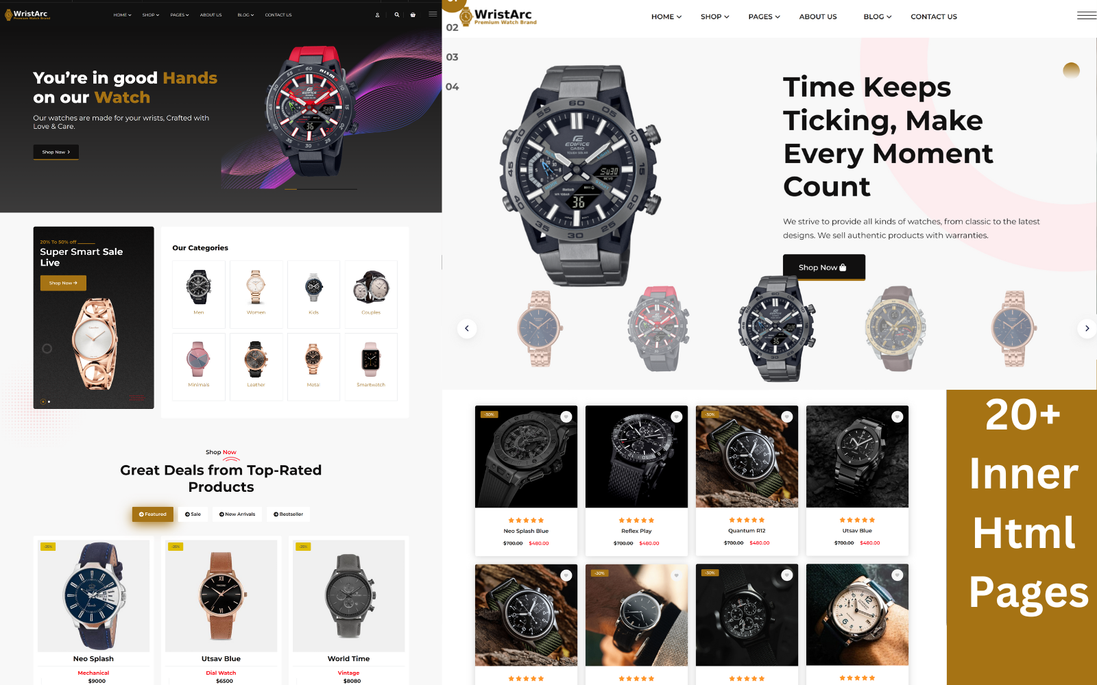 WristArc - Premium watch E-commerce HTML Template