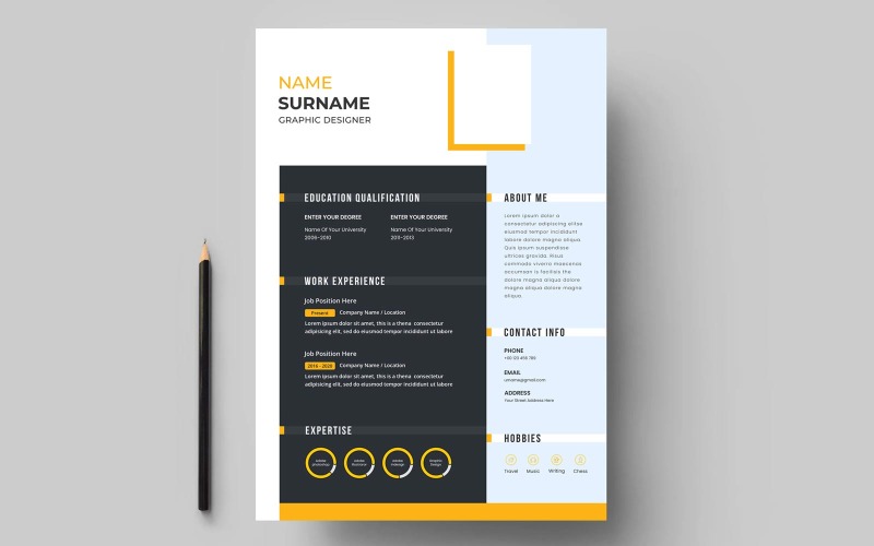 Clean and modern resume or cv template Resume Template