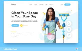 Cleansy – Cleaning Service Hero Section Figma Template