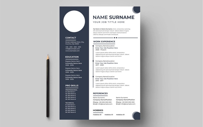 Creative resume template design with flat Resume Template