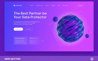 Cybersafe – Cyber Security Hero Section Figma Template