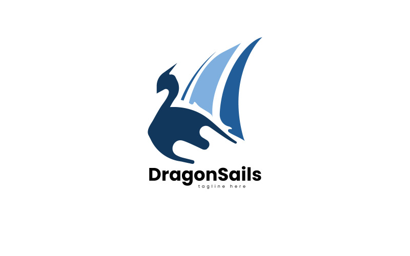 Dragon Sails - Viking Drakkar boat Logo Template