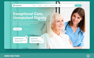 ElderWise - Senior Care Hero Section Figma Template