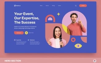 Event.co – Event & Conference Hero Section Figma Template
