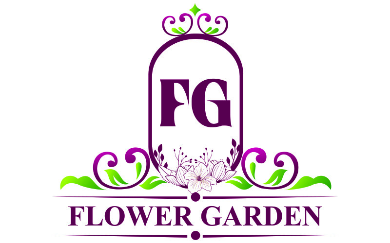 Flower Logo, FG Logo FG garden logo Logo Template