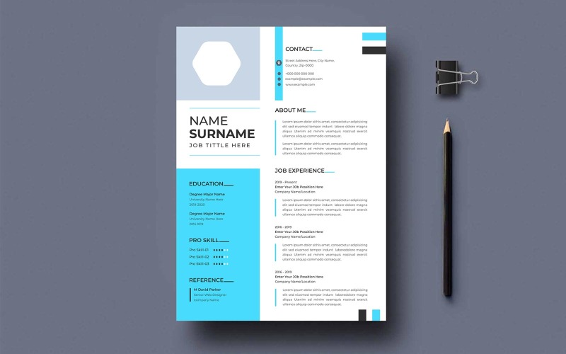 Minimalist one page business letterhead template design Resume Template
