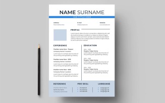Minimalist resume template with clean