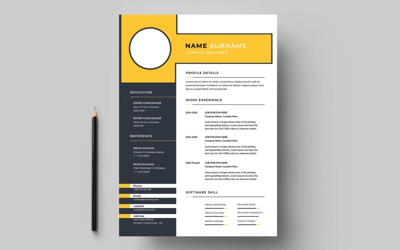 Modern simple template for curriculum. Resume Template