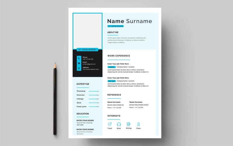 Professional and modern resume or cv Resume Template