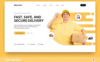 QuickDel - Delivery Hero Section Figma Template