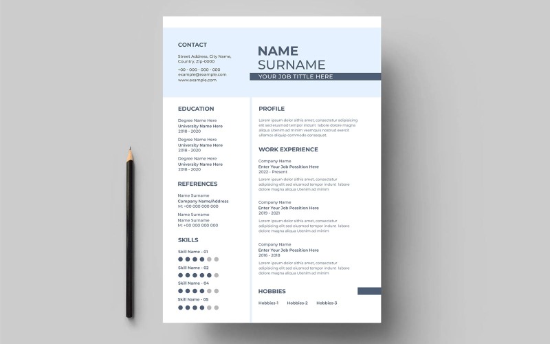 Stylish cv resume template design Resume Template
