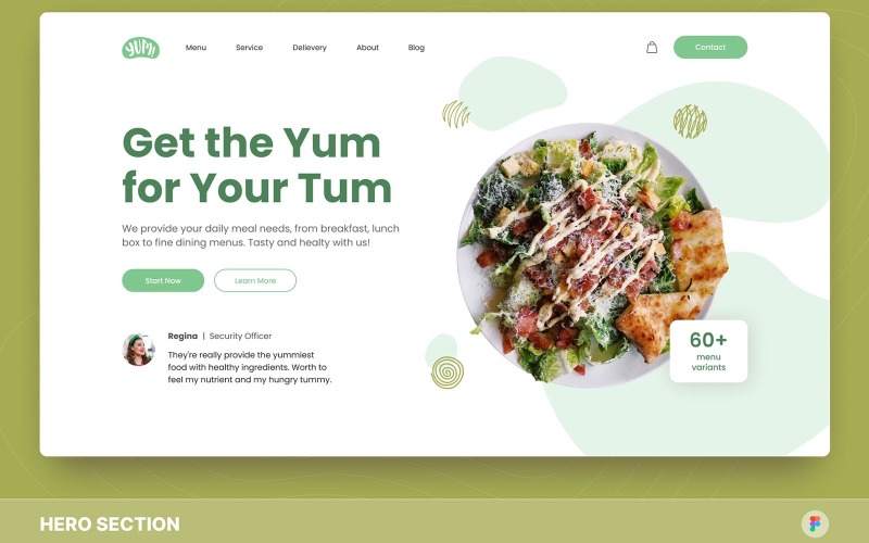 YumYum - Food Hero Section Figma Template UI Element