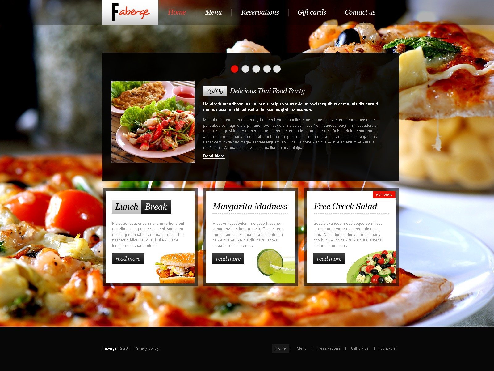 Cafe and Restaurant Website Template #34568