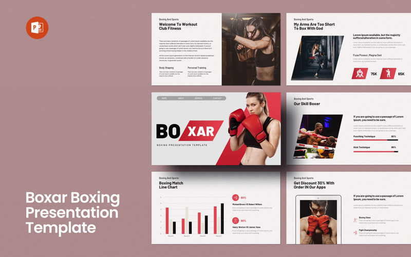 Boxer Boxing PowerPoint presentation template PowerPoint Template