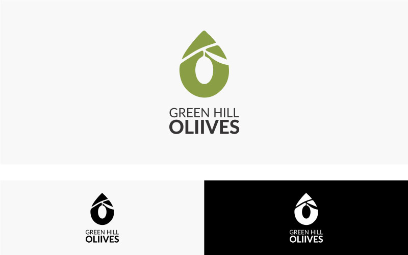 Green Hill Olives Logo Design Template Logo Template