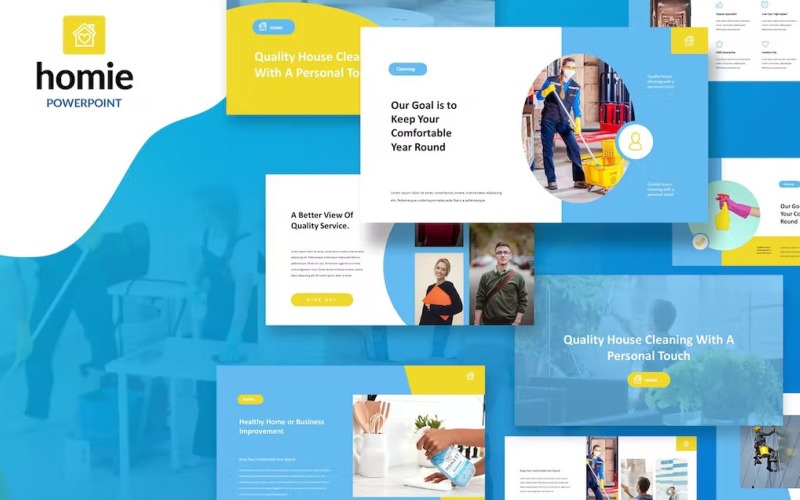 Homie - Cleaning Service Theme Powerpoint PowerPoint Template