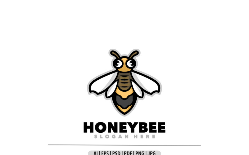 Honeybee simple mascot cartoon logo Logo Template