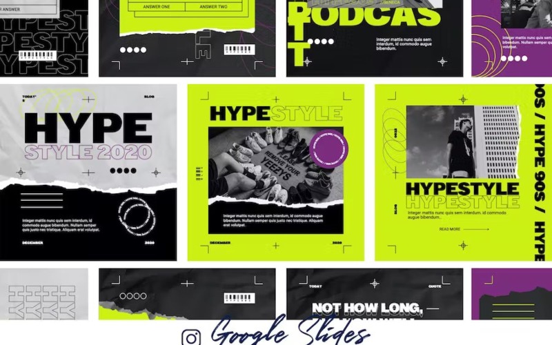 Hype 90s - Google Instagram Template Google Slide
