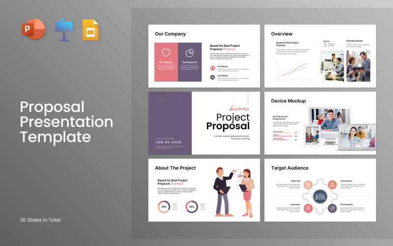 Project Proposal Layout PowerPoint presentation template PowerPoint Template