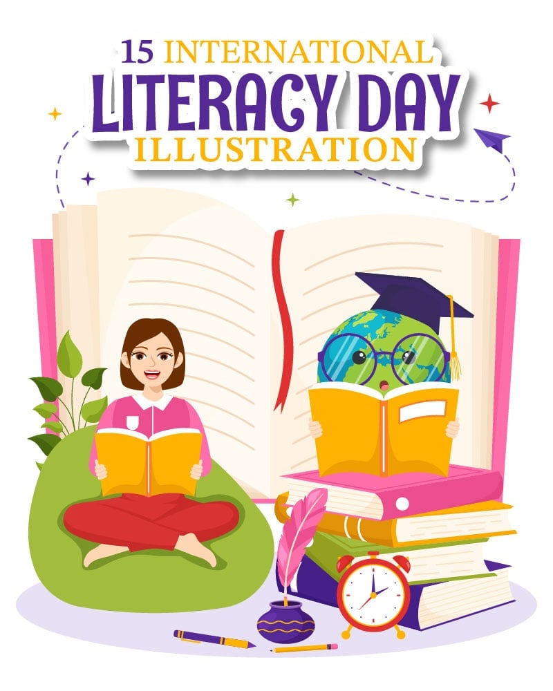 Template #345101 Literacy Day Webdesign Template - Logo template Preview