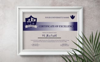 Certificate of Excellence Template. Clean modern