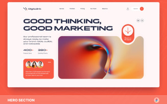 Digitalink – Orange Modern Digital Agency Hero Section