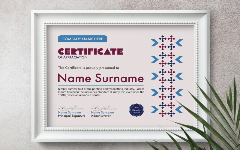 Elegant certificate template design. Certificate Template