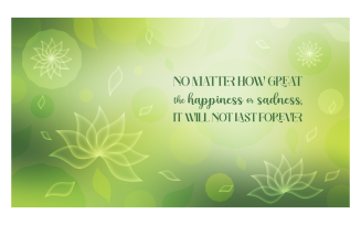 Green Inspirational Background 14400x8100px With Message About Impermanence