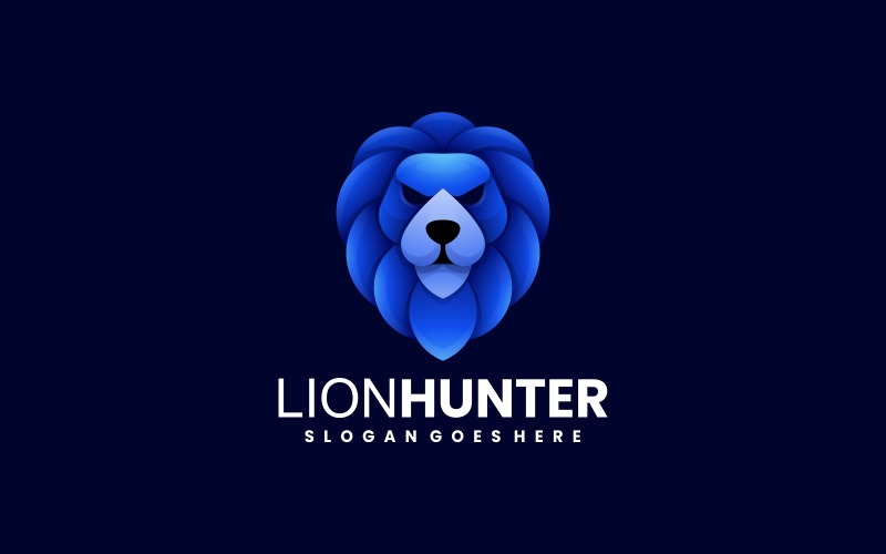Lion Hunter Gradient Colorful Logo Logo Template