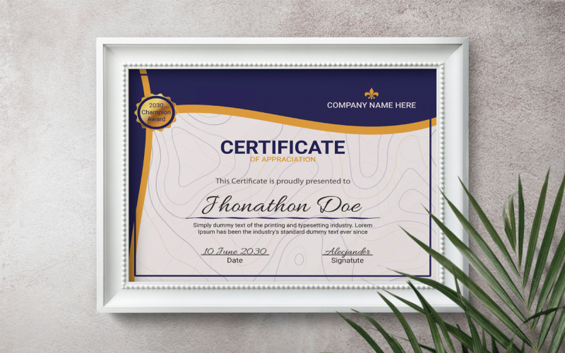 New Modern Certificate of Appreciation template. Certificate Template