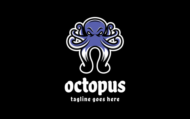 Octopus Simple Mascot Logo 1 Logo Template