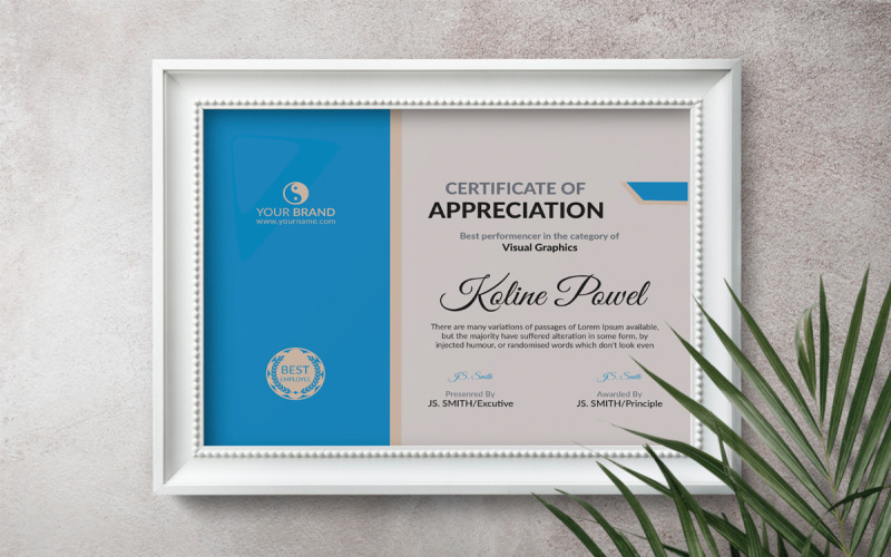 Stylish modern certificate of achievement template. Certificate Template