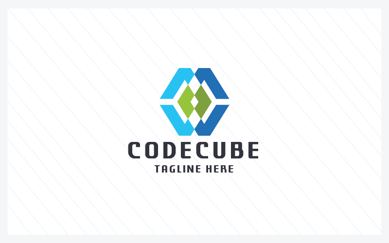 Code Cube Programing and Development Logo Logo Template