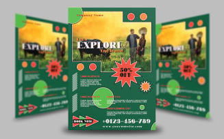 Let's Explore The World Flyer Template 2