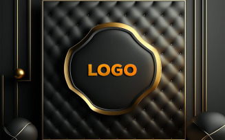 Logo Mockup | Black Leather Mockup | Metal Logo Pressed Mockup