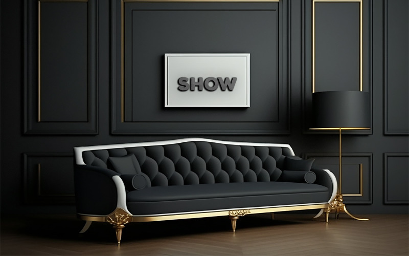Luxury Interior Mockup | Show Mockup | Black Metal Logo Mockup Product Mockup