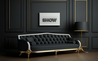 Luxury Interior Mockup | Show Mockup | Black Metal Logo Mockup