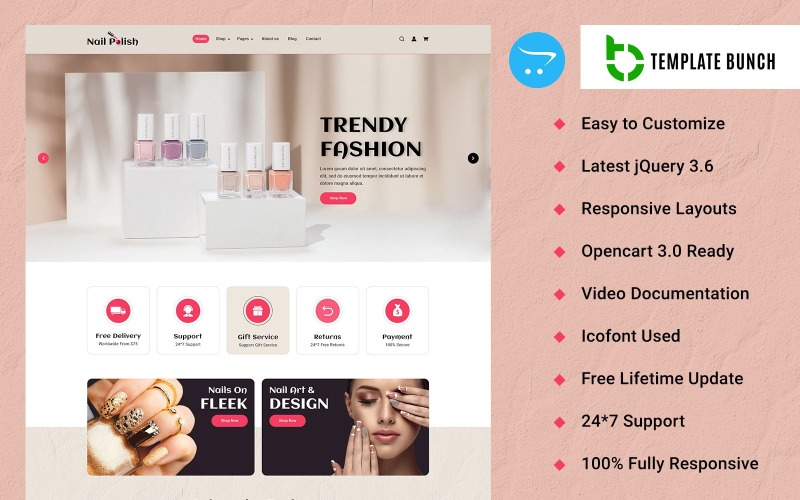 Nail Polish - Responsive OpenCart Theme for eCommerce OpenCart Template