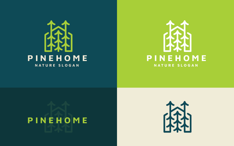 Pine Home Real Estate Logo Logo Template