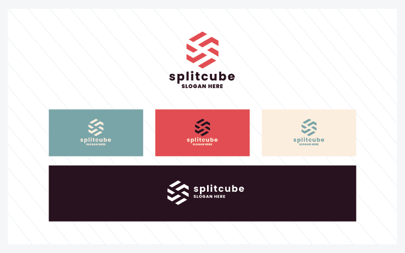 Split Cube Letter S Pro Logo Logo Template