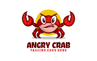 Angry Crab Mascot Cartoon Logo
