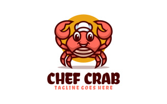 Chef Crab Mascot Cartoon Logo